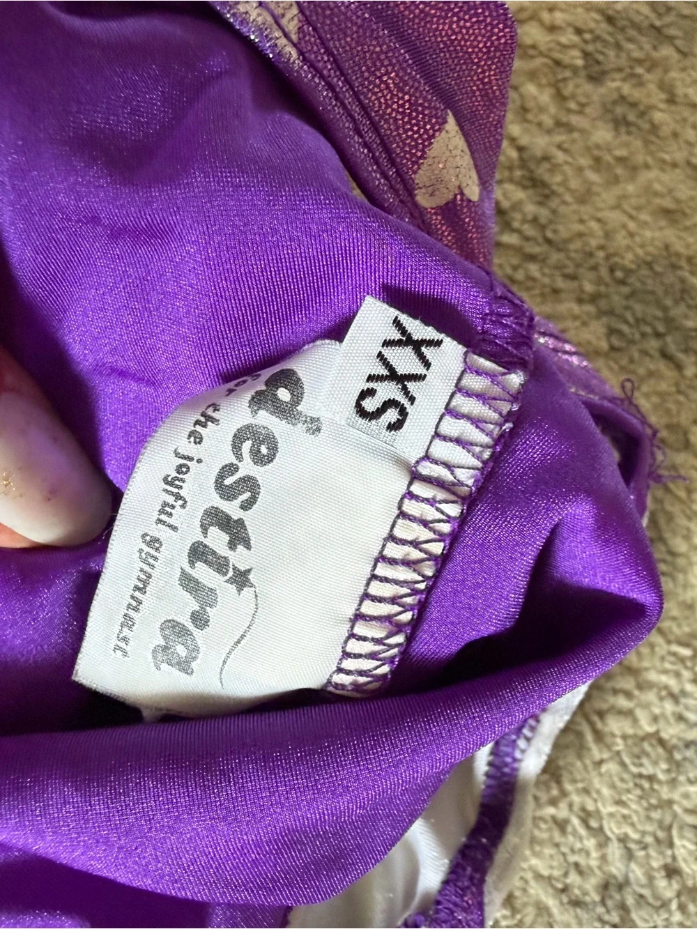 Girls' Purple Heart Print One-Piece Leotard